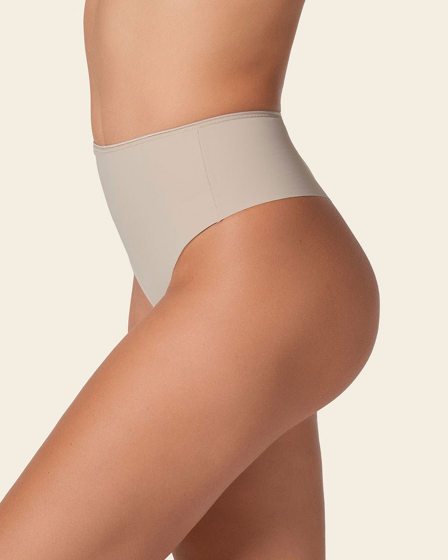 Seamless DuraFit® thong shaper with firm tummy and side compression – Style 012952. side