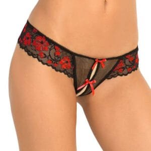 Rene Roffe Crotchless Lace Thong