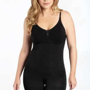Seamless full body shaper with tummy control and natural curve enhancement.