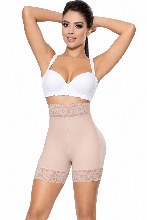 High-waist Colombian butt lifter shapewear with side zipper and tummy control, Style S0927 front