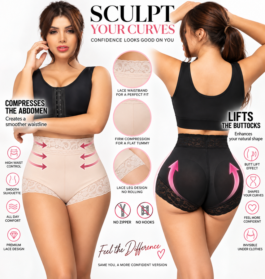 Colombian Double Butt Lifter Panty with maximum abdominal control REF S0197.