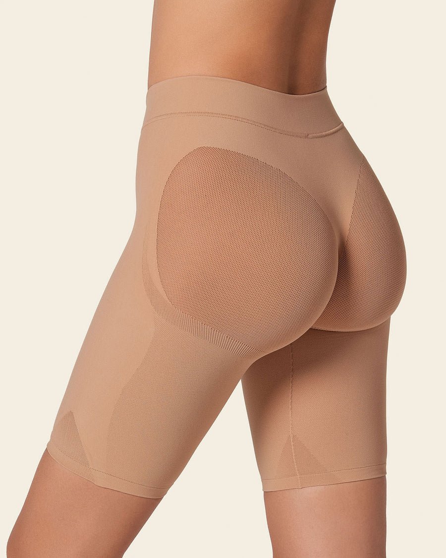 Invisible SkinFuse® butt lifter shaper short with lifting bands – Style 012778. Caption