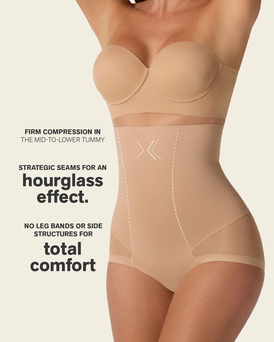 Extra high-waisted sheer butt lift shaper panty with firm tummy control – Style 012811. front