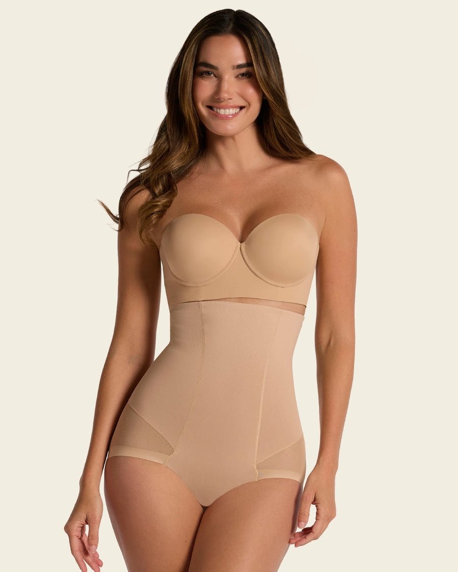 Extra high-waisted sheer butt lift shaper panty with firm tummy control – Style 012811. front