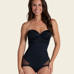 Extra high-waisted sheer butt lift shaper panty with firm tummy control – Style 012811.