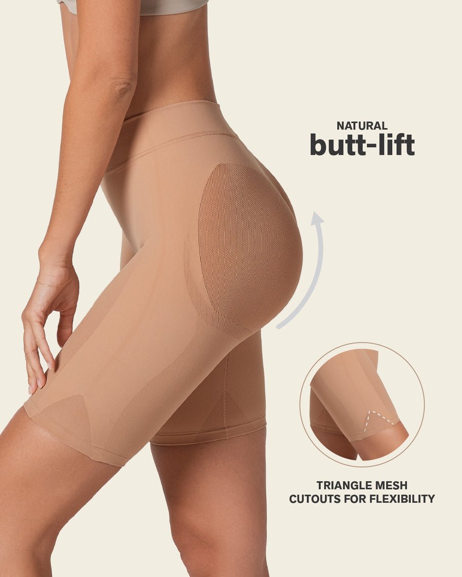 Invisible SkinFuse® butt lifter shaper short with lifting bands – Style 012778. Caption