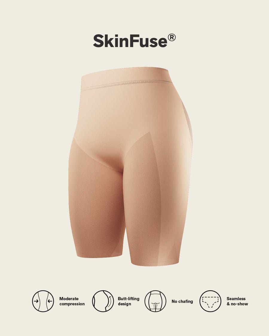 Invisible SkinFuse® butt lifter shaper short with lifting bands – Style 012778. Caption
