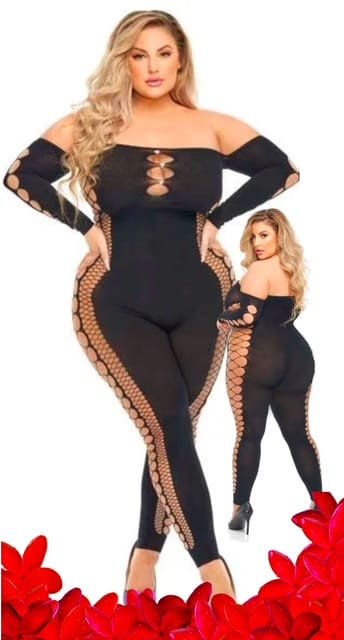 Full body diamond fishnet bodystocking for women, sheer stretch design with sparkling detail, sexy one-piece lingerie.