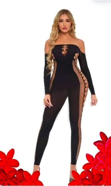 Full body diamond fishnet bodystocking for women, sheer stretch design with sparkling detail, sexy one-piece lingerie.