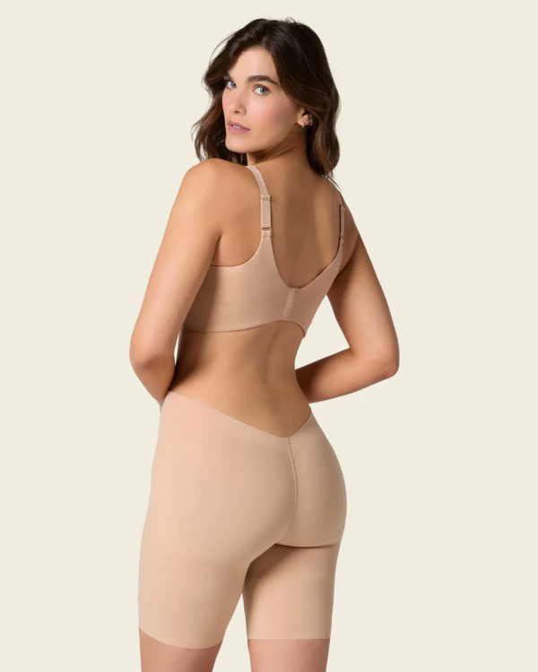 beige backless shaper short with tummy control